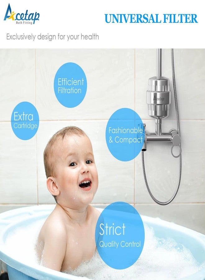 Acetap 15-Stage Shower & Tap Water Filter - Universal Bathroom & Kitchen Faucet Filter with Vitamin C, Chlorine Removal, Hard Water Softener - ABS Material - For Baby, Skin, Hair & Pets - Image 4